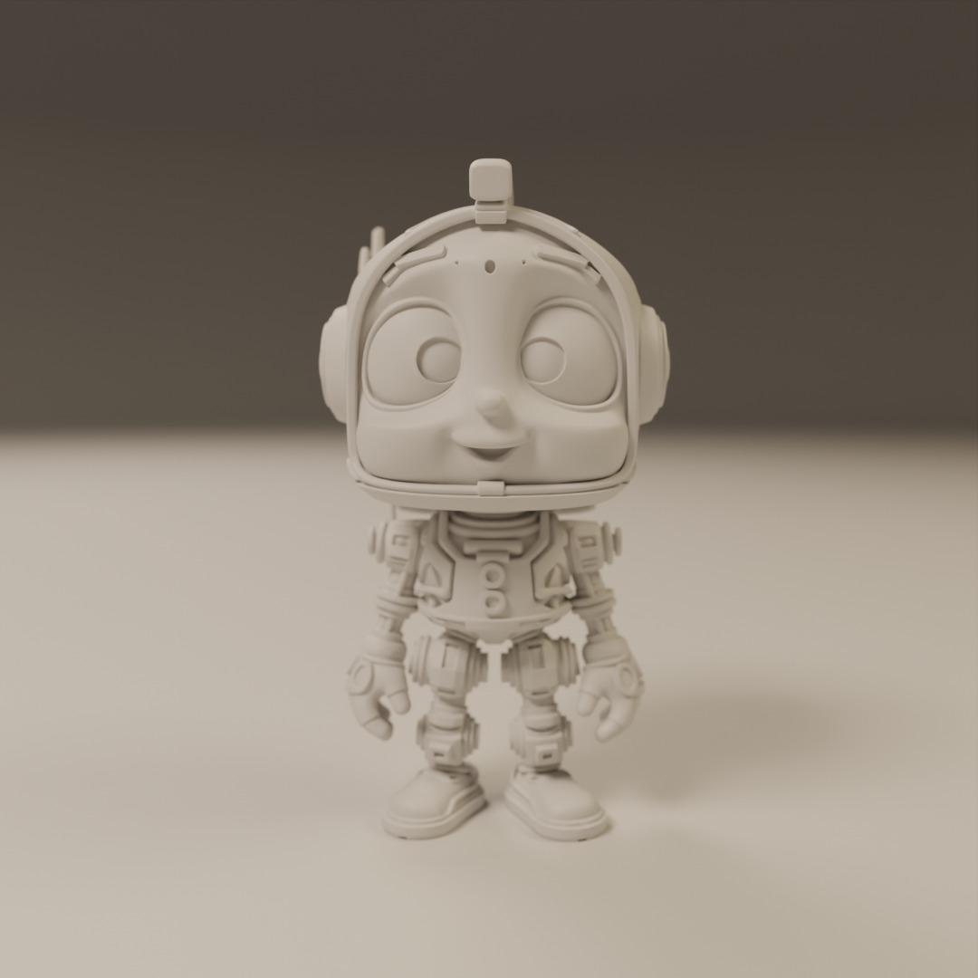 cartoon robot 3D print model_8