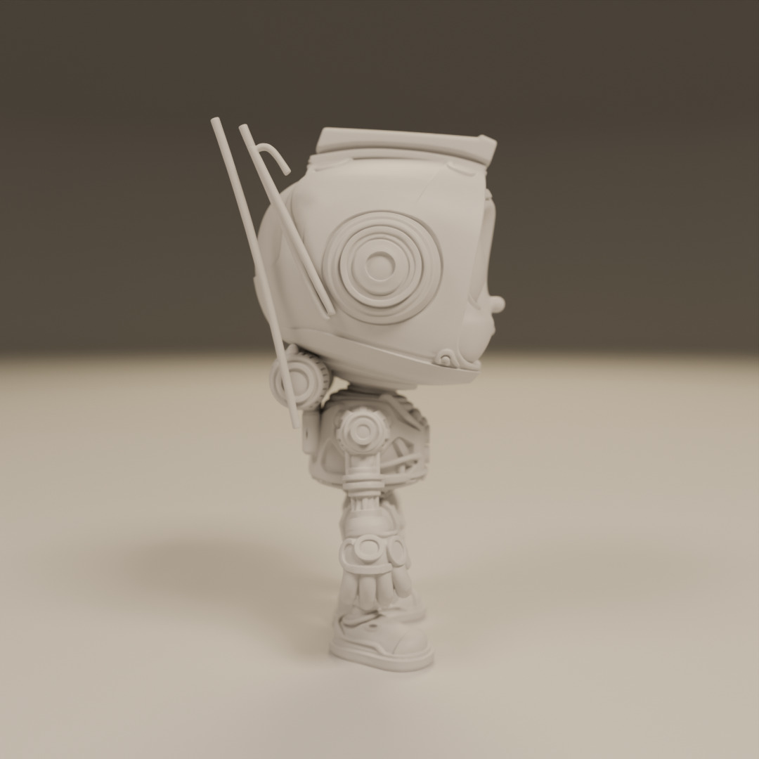 cartoon robot 3D print model_1