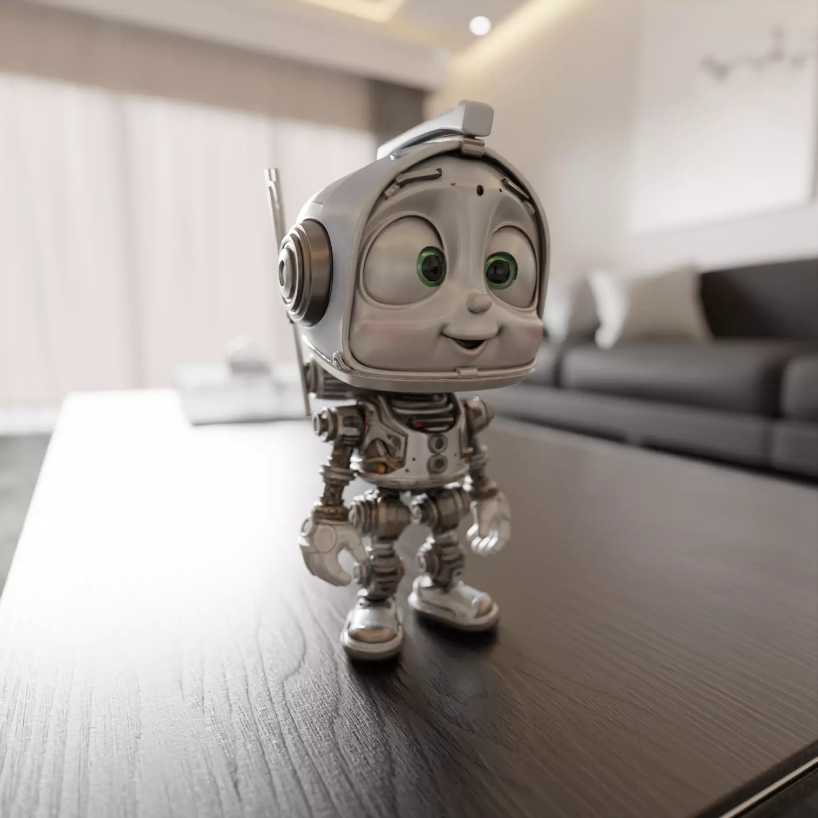 cartoon robot 3D print model_0