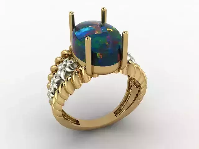 Opal gold ring