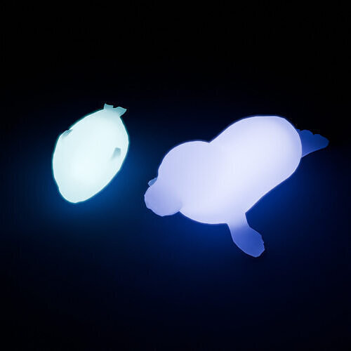 Indirect lighting of a parent and child seal 3D model