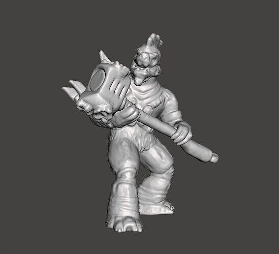BRUTE CHIEFTAIN WITH GRAVITY HAMMER MINIATURE SCIFI GAMES RPG WH 3D print model