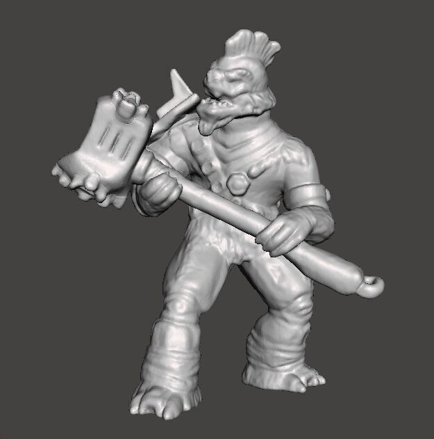 BRUTE CHIEFTAIN WITH GRAVITY HAMMER MINIATURE SCIFI GAMES RPG WH 3D print model_3