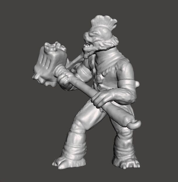 BRUTE CHIEFTAIN WITH GRAVITY HAMMER MINIATURE SCIFI GAMES RPG WH 3D print model_4