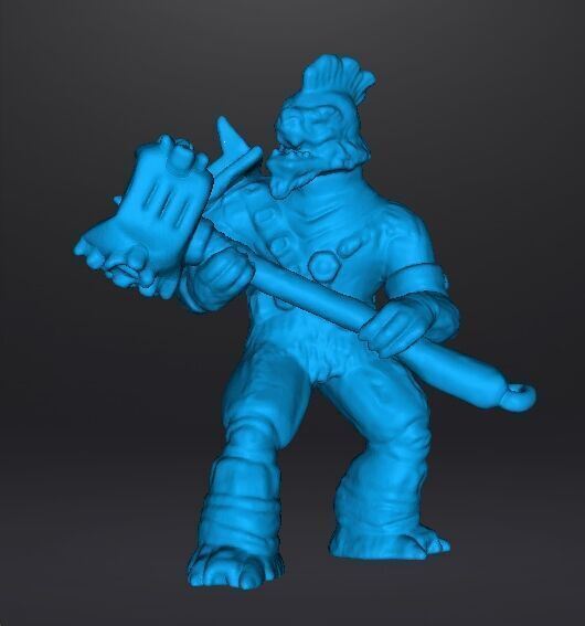 BRUTE CHIEFTAIN WITH GRAVITY HAMMER MINIATURE SCIFI GAMES RPG WH 3D print model_9