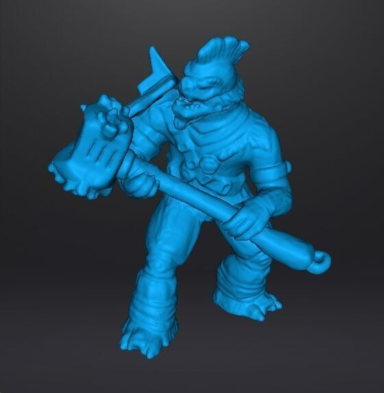 BRUTE CHIEFTAIN WITH GRAVITY HAMMER MINIATURE SCIFI GAMES RPG WH 3D print model_12