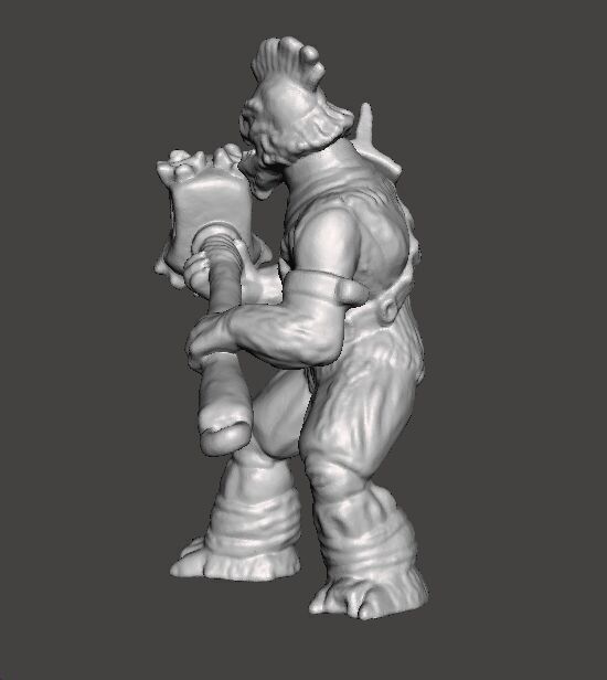 BRUTE CHIEFTAIN WITH GRAVITY HAMMER MINIATURE SCIFI GAMES RPG WH 3D print model_7