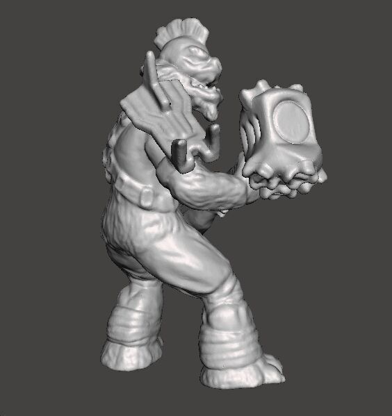 BRUTE CHIEFTAIN WITH GRAVITY HAMMER MINIATURE SCIFI GAMES RPG WH 3D print model_6