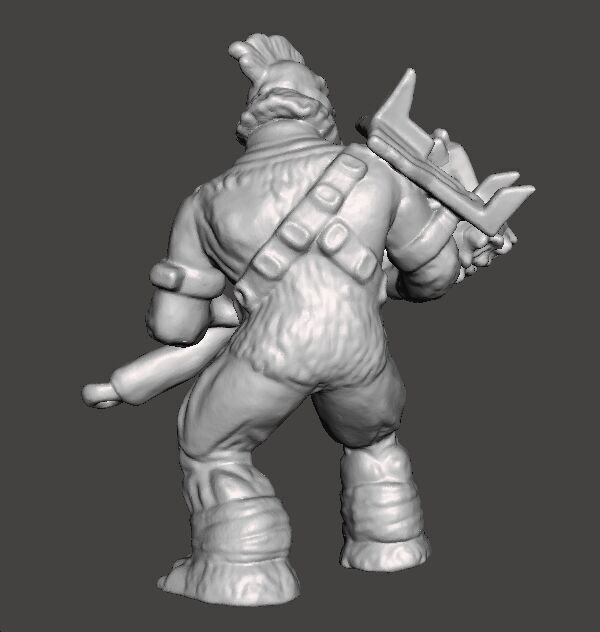 BRUTE CHIEFTAIN WITH GRAVITY HAMMER MINIATURE SCIFI GAMES RPG WH 3D print model_8