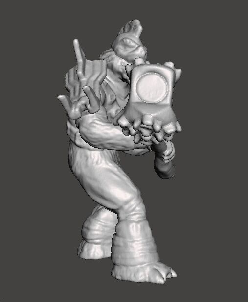 BRUTE CHIEFTAIN WITH GRAVITY HAMMER MINIATURE SCIFI GAMES RPG WH 3D print model_5