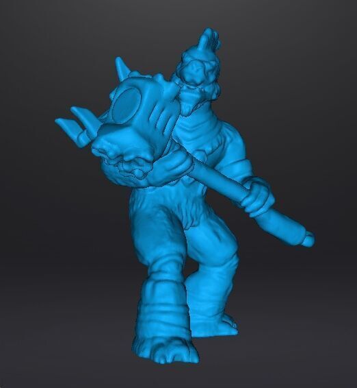 BRUTE CHIEFTAIN WITH GRAVITY HAMMER MINIATURE SCIFI GAMES RPG WH 3D print model_11