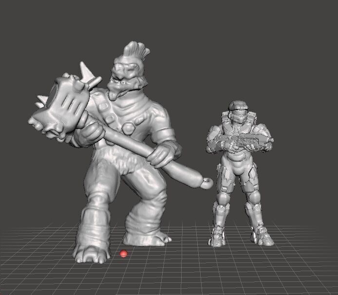 BRUTE CHIEFTAIN WITH GRAVITY HAMMER MINIATURE SCIFI GAMES RPG WH 3D print model_1