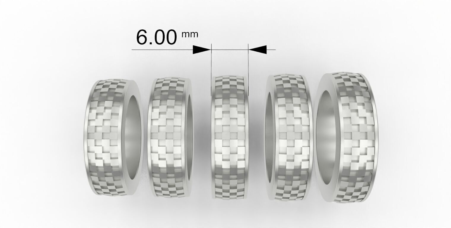 Chessboard Style Ring - 5 Sizes Included - Us Size 4-6 3D print model_1