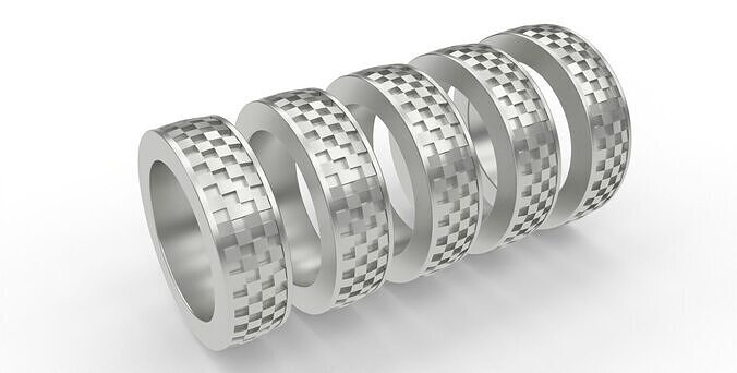 Chessboard Style Ring - 5 Sizes Included - Us Size 4-6  3D print model