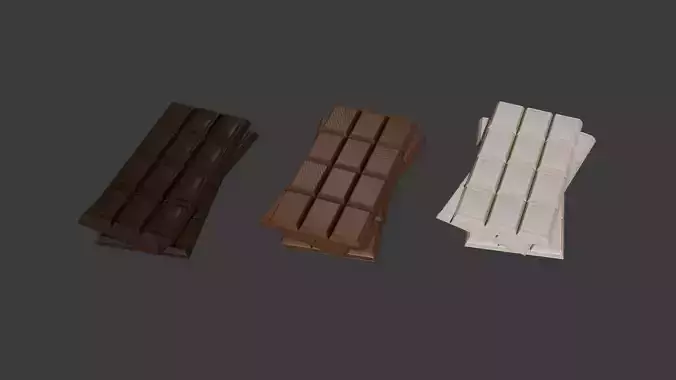 3D Chocolate Bar Pack Dark Milk and White