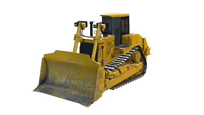 Bulldozer Low-poly 3D model