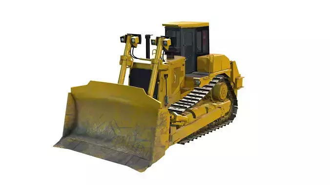 Bulldozer Low-poly 3D model