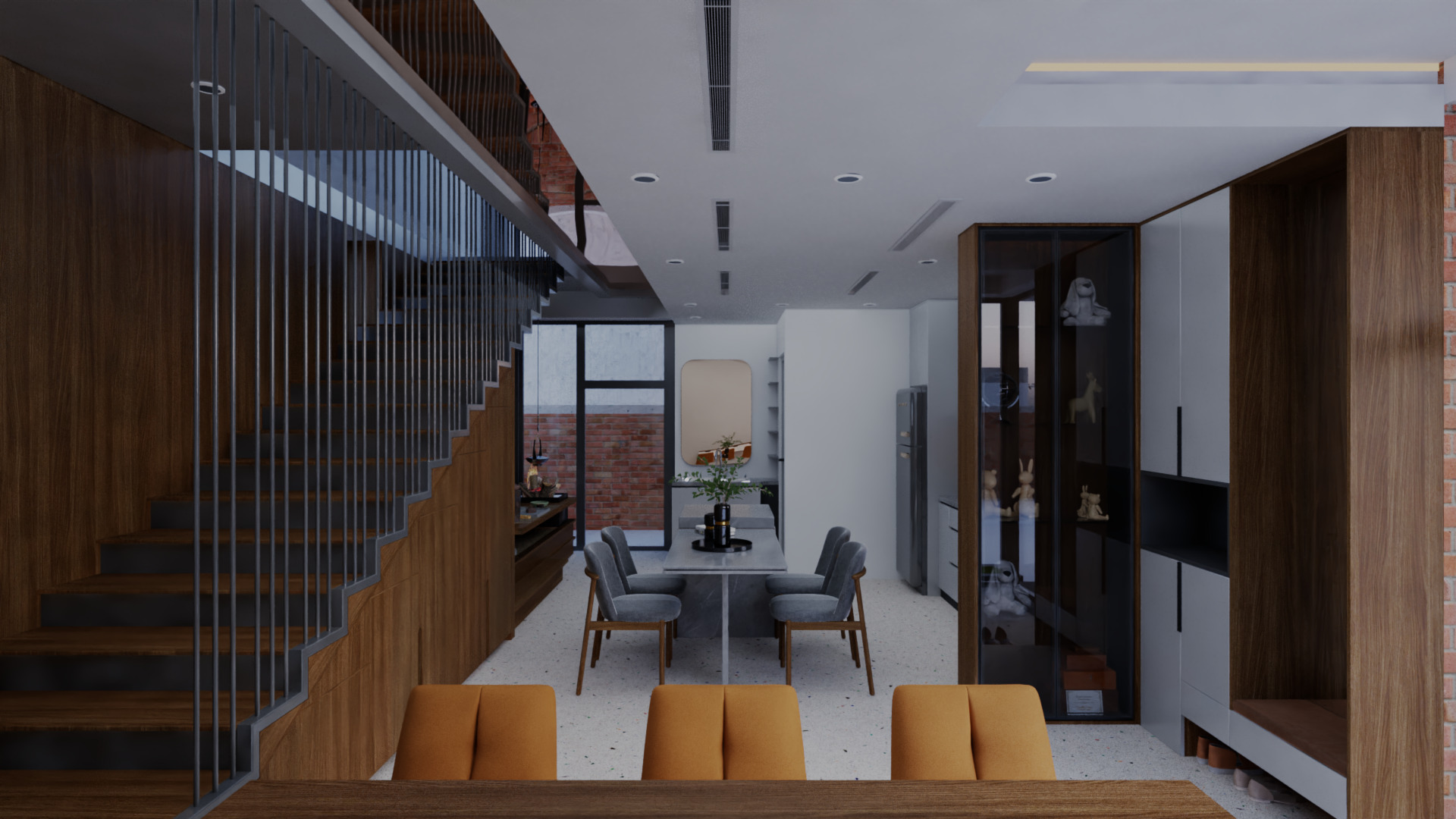 Modern Open Plan Stylish Interior 3D Model Low-poly 3D model_3