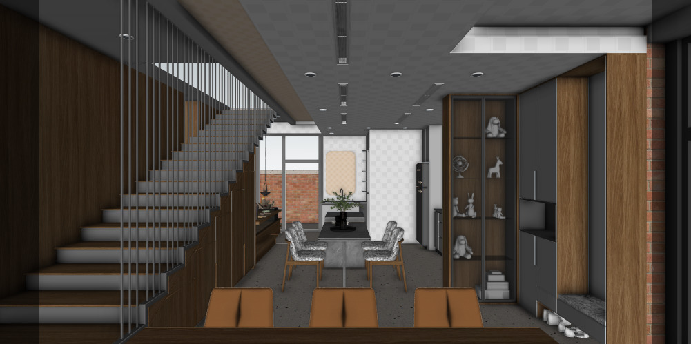 Modern Open Plan Stylish Interior 3D Model Low-poly 3D model_23