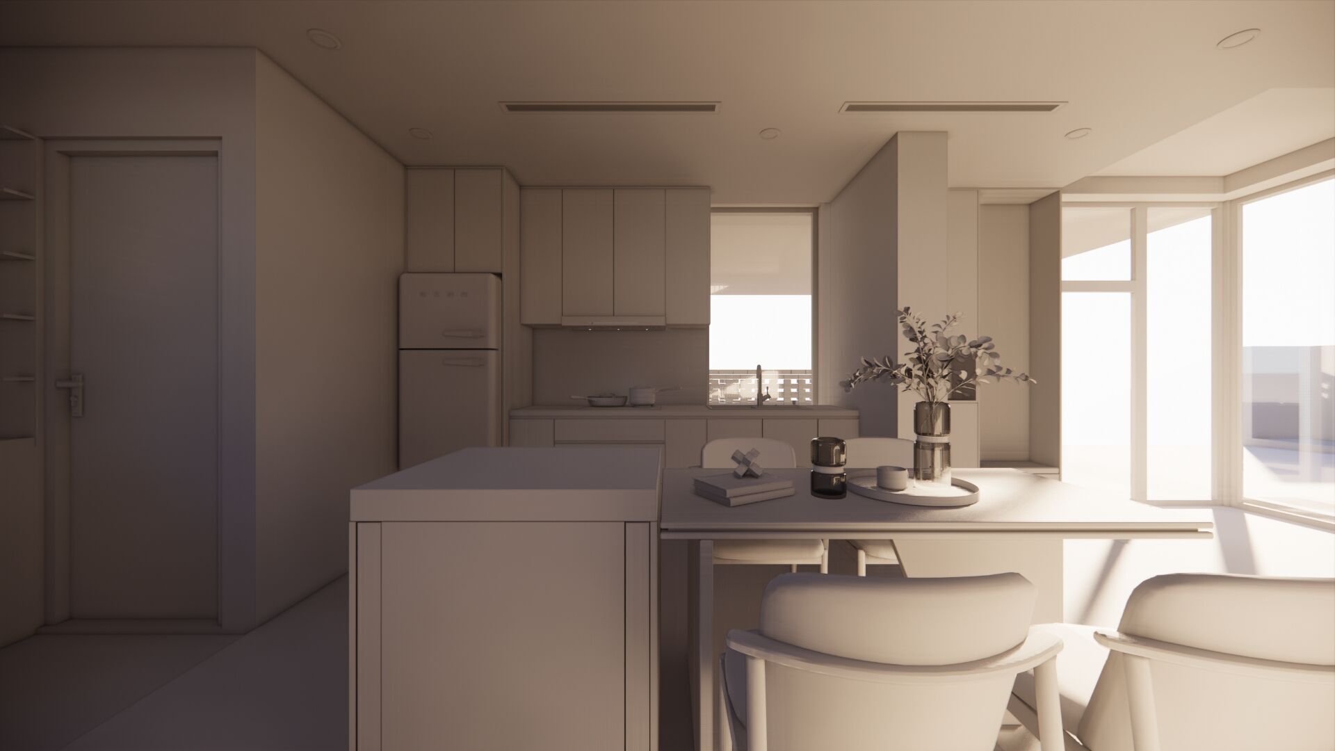 Modern Open Plan Stylish Interior 3D Model Low-poly 3D model_18