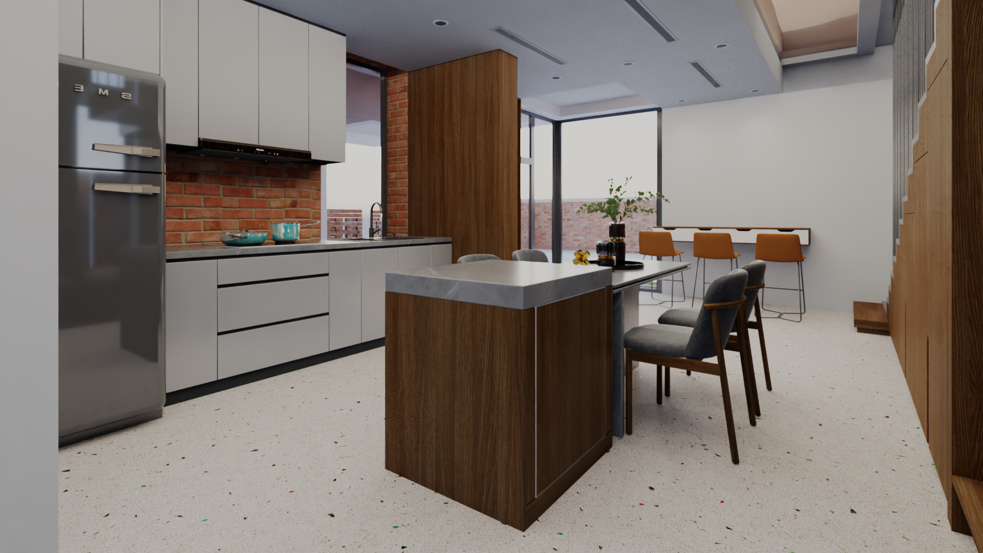 Modern Open Plan Stylish Interior 3D Model Low-poly 3D model_6