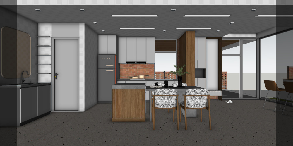 Modern Open Plan Stylish Interior 3D Model Low-poly 3D model_29