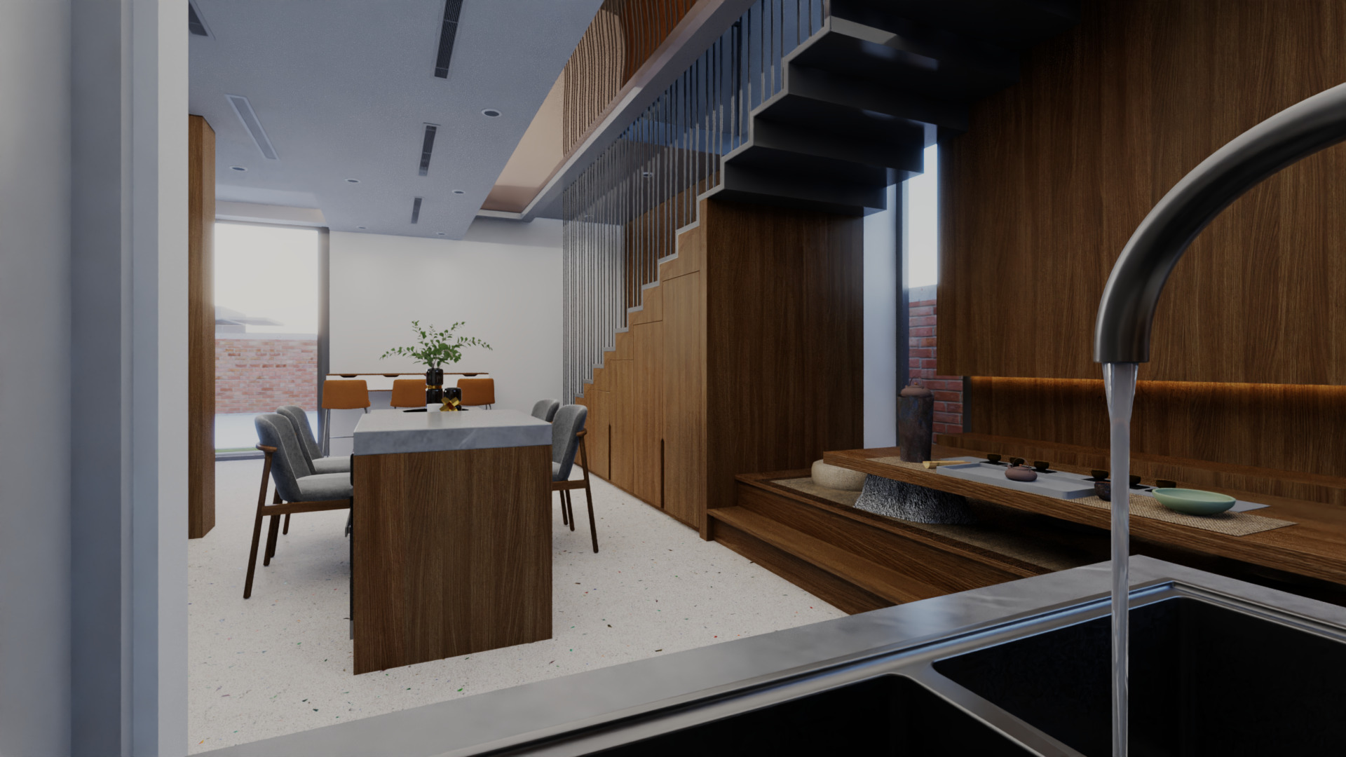 Modern Open Plan Stylish Interior 3D Model Low-poly 3D model_5