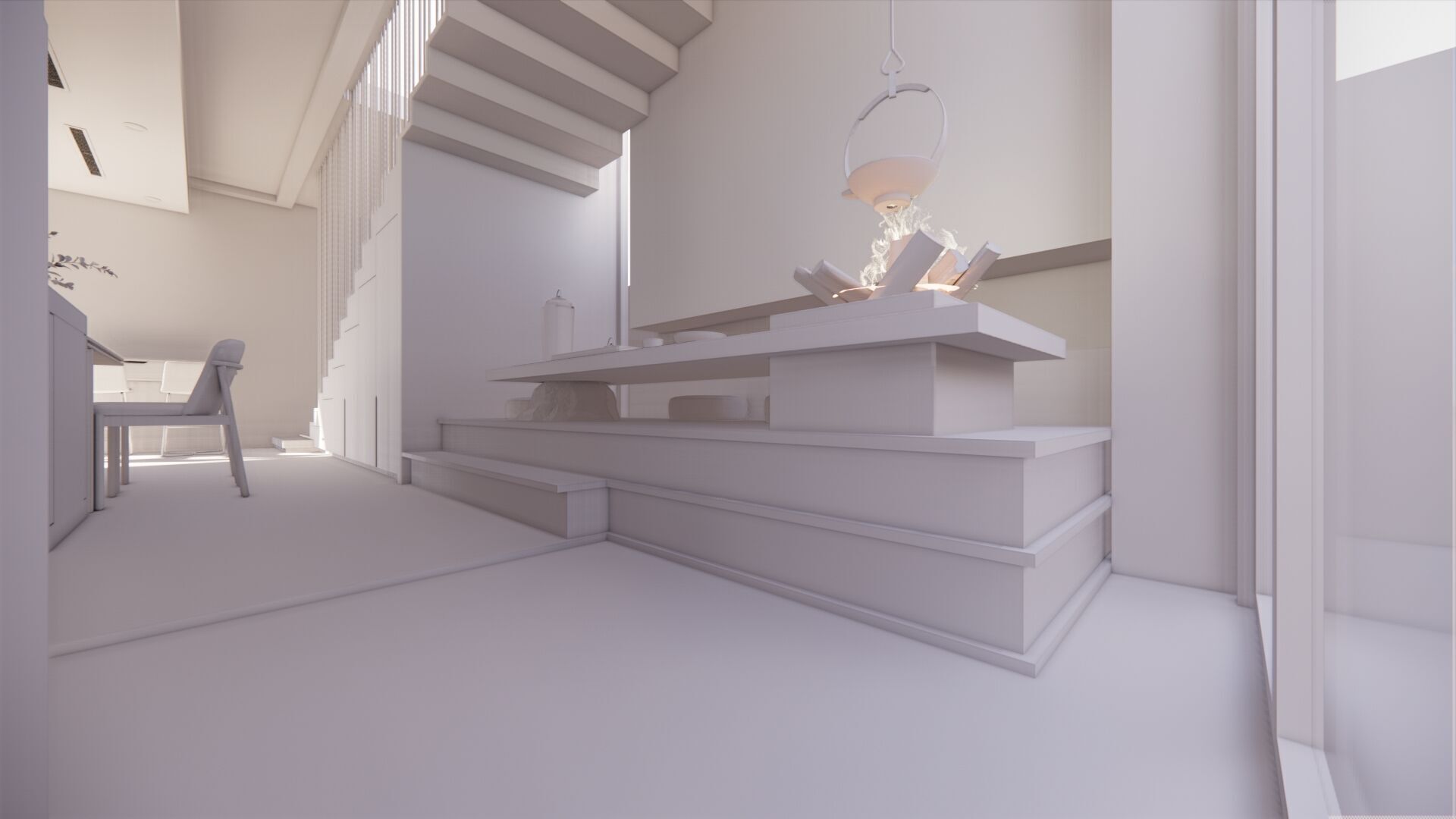 Modern Open Plan Stylish Interior 3D Model Low-poly 3D model_21