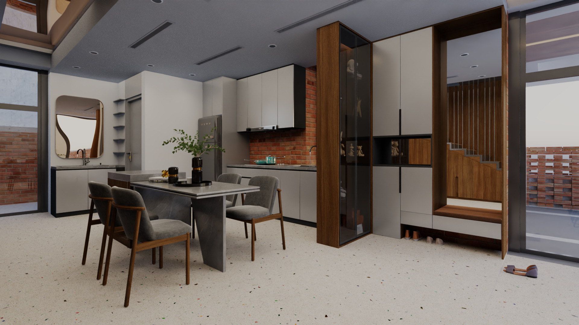 Modern Open Plan Stylish Interior 3D Model Low-poly 3D model_8