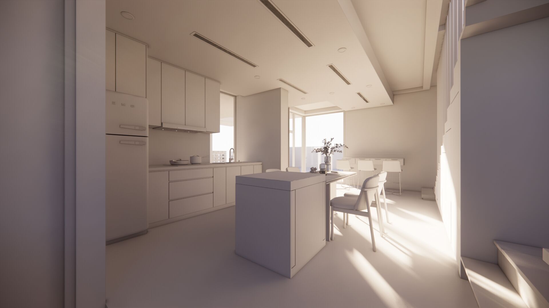 Modern Open Plan Stylish Interior 3D Model Low-poly 3D model_17