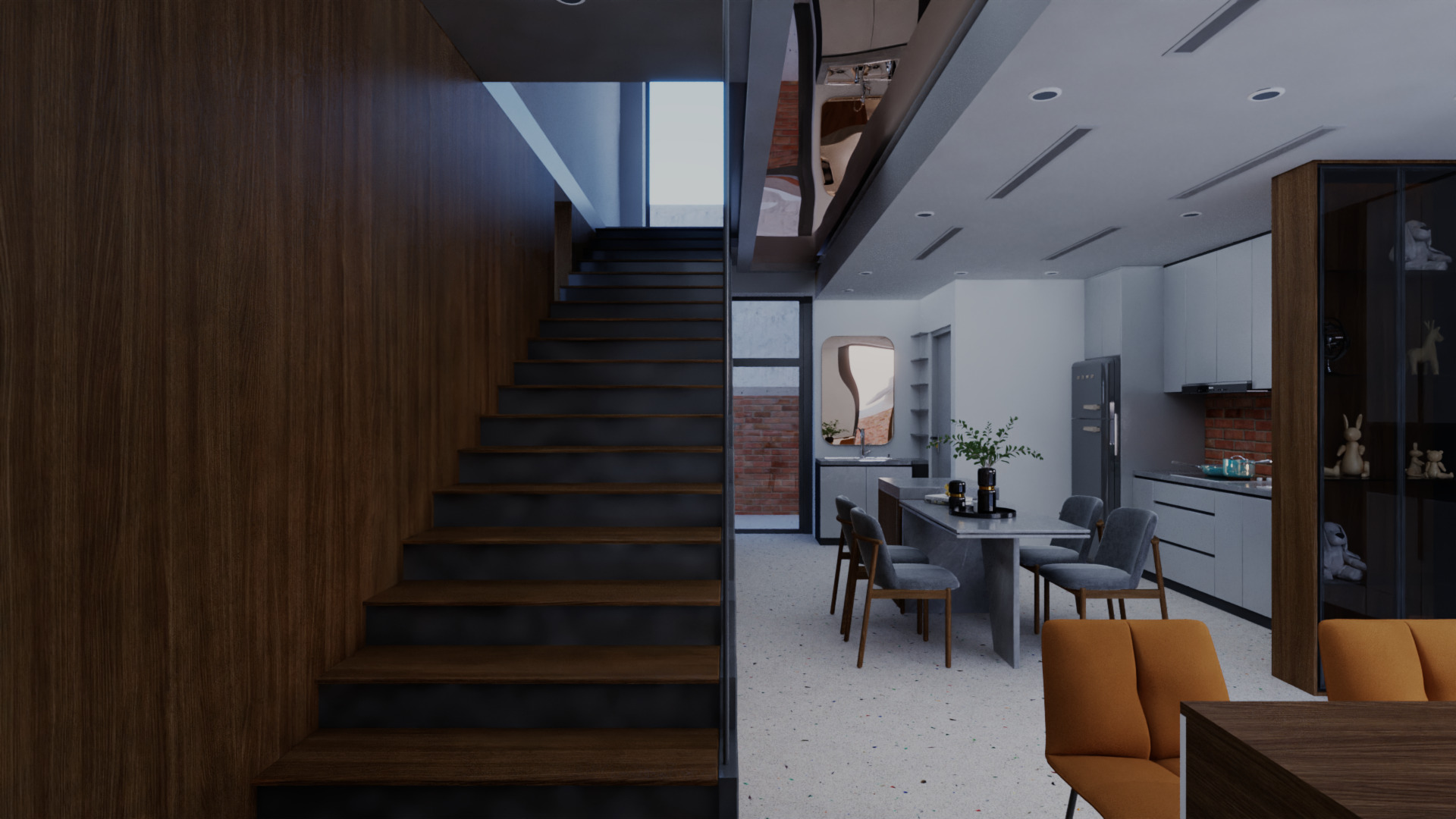 Modern Open Plan Stylish Interior 3D Model Low-poly 3D model_4