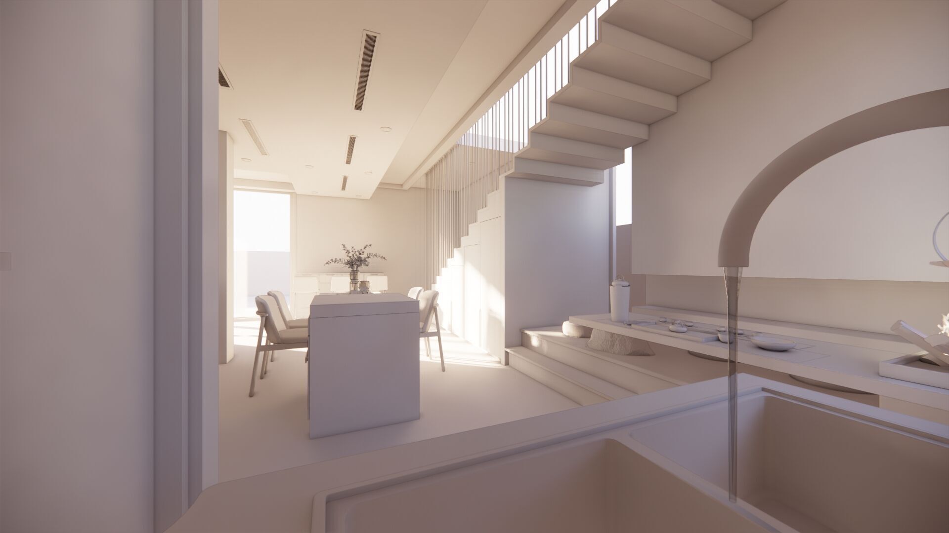 Modern Open Plan Stylish Interior 3D Model Low-poly 3D model_16