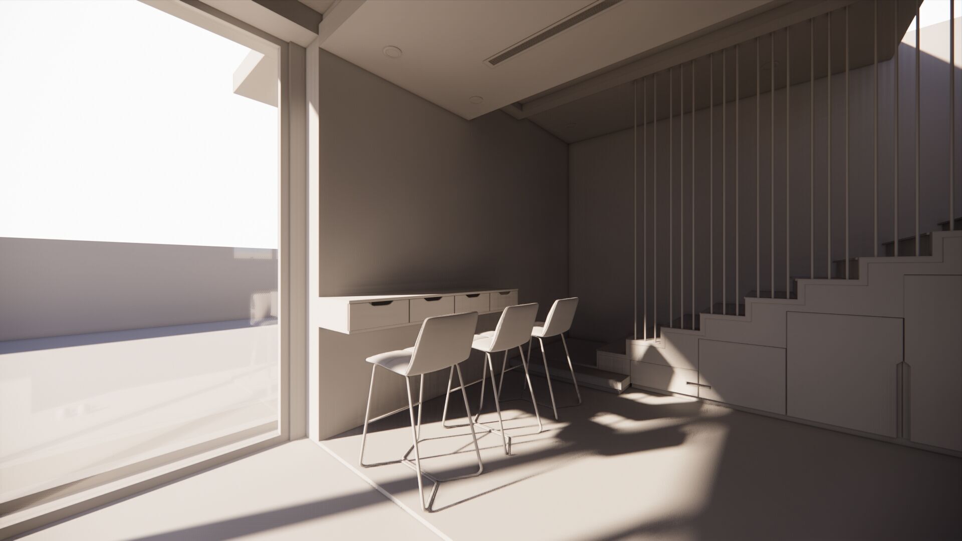 Modern Open Plan Stylish Interior 3D Model Low-poly 3D model_20