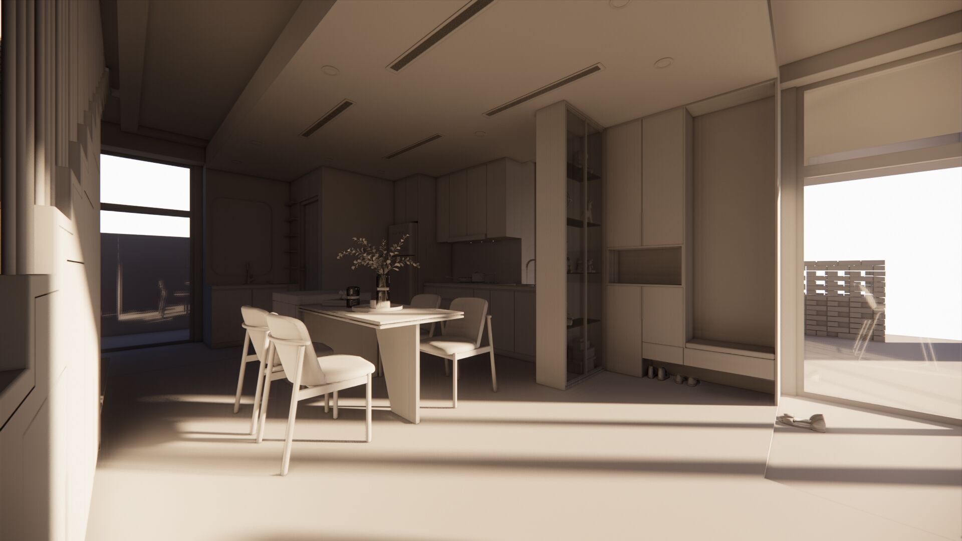 Modern Open Plan Stylish Interior 3D Model Low-poly 3D model_19