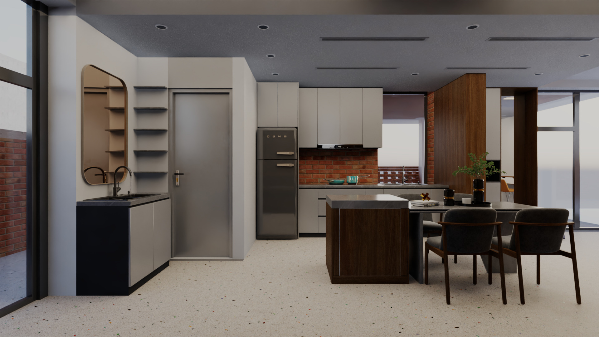 Modern Open Plan Stylish Interior 3D Model Low-poly 3D model_7