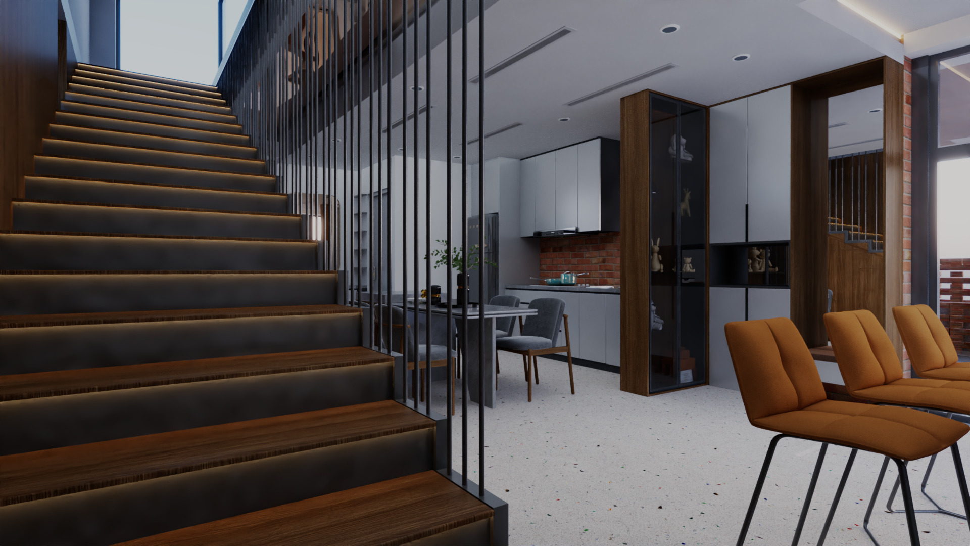 Modern Open Plan Stylish Interior 3D Model Low-poly 3D model_2