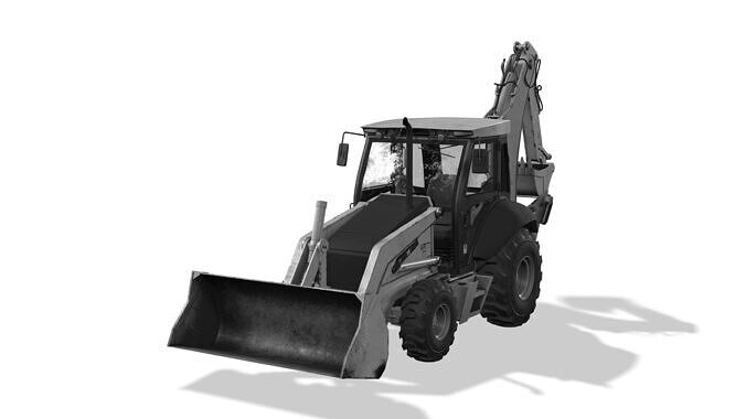 Backhoe Low-poly 3D model
