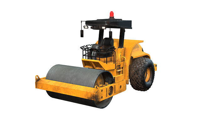 Steamroller Low-poly 3D model