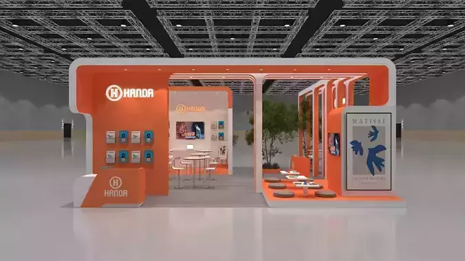 Nature Inspired Modern Exhibition Booth  9x9m Open Concept