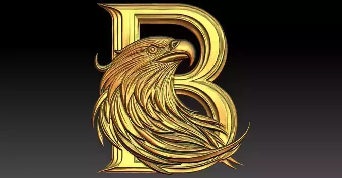 27 letter B and eagle head CNC Relief Model