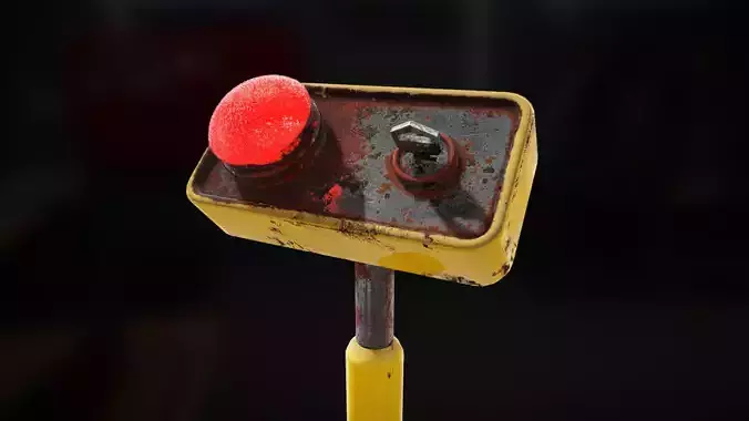 Button And Key Animated Panel 3D model