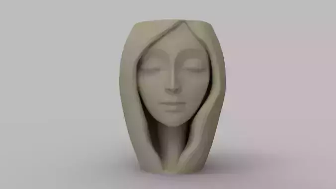 Serene Woman Head Planter