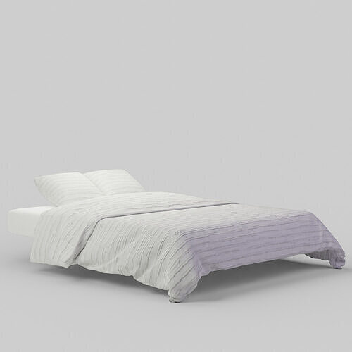 Frayed Edge Stripe Quilt King White Free 3D model
