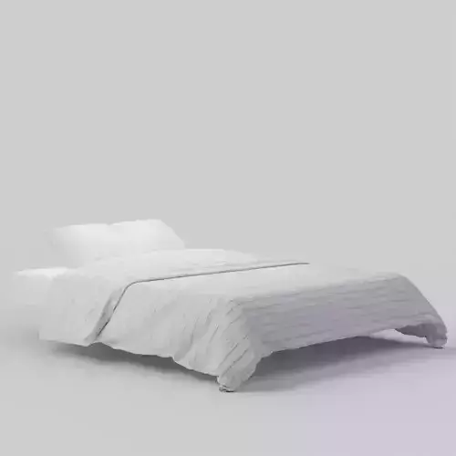 Frayed Edge Stripe Quilt King White Free 3D model