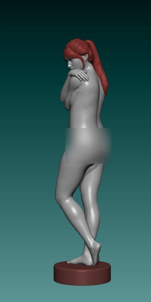 Hug yourself  Girl  3D print model_3