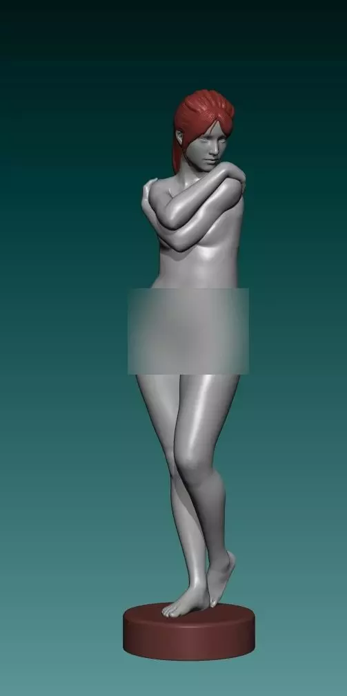 Hug yourself  Girl  3D print model_0