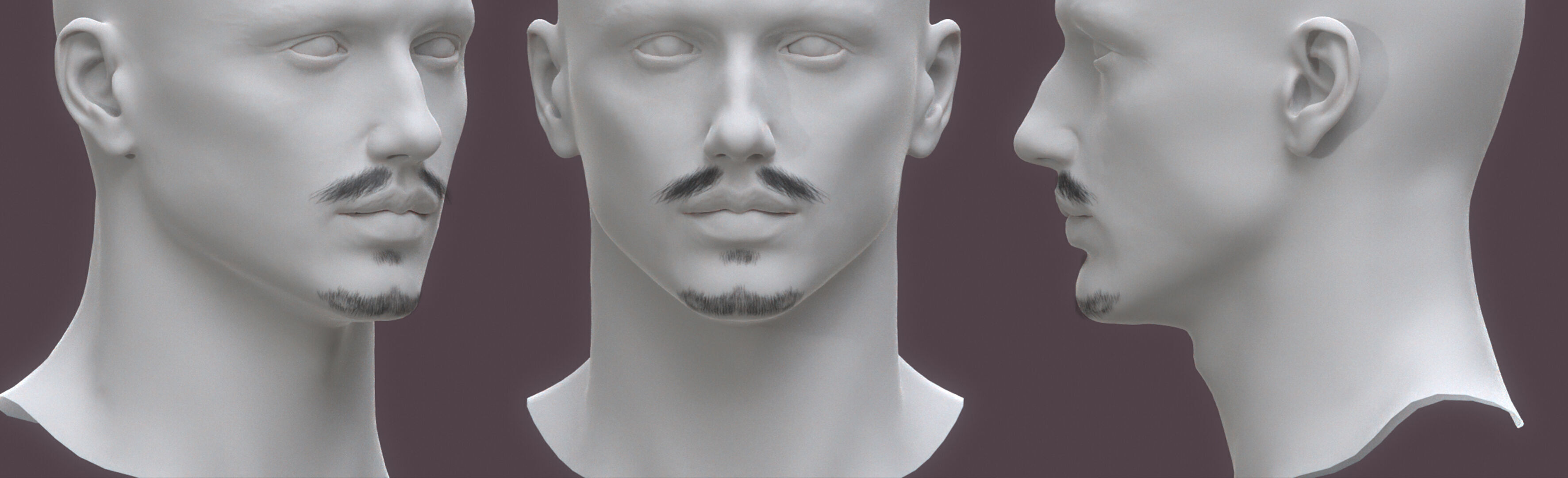 14 real-time haircard beard mustache pack02 Low-poly 3D model_7