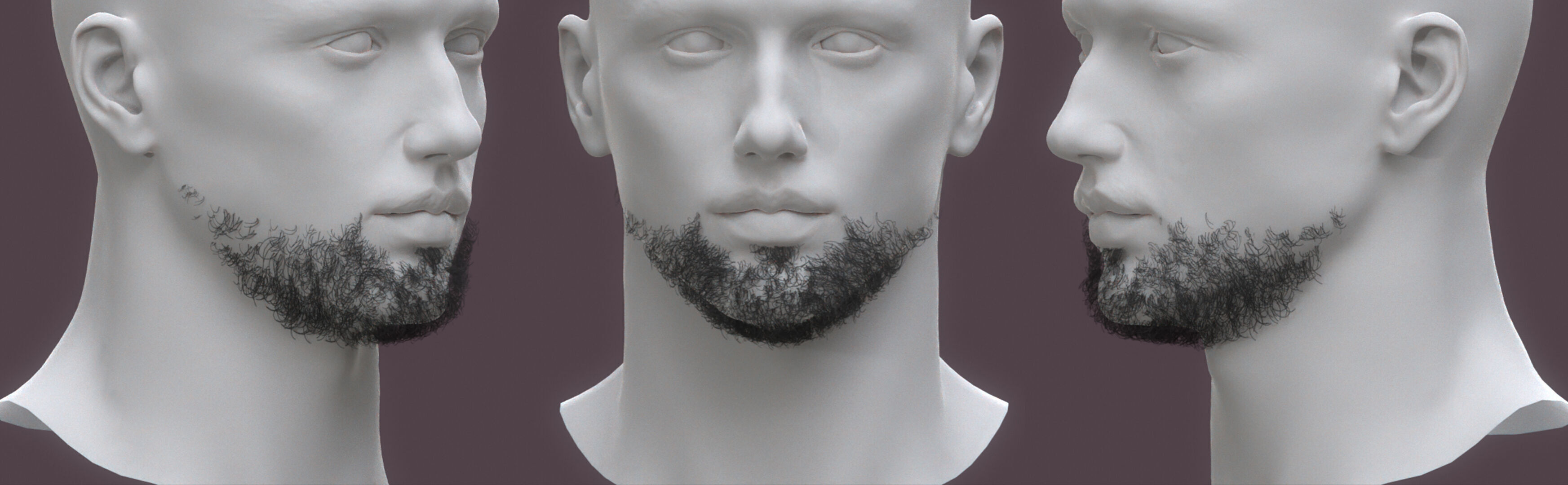 14 real-time haircard beard mustache pack02 Low-poly 3D model_2