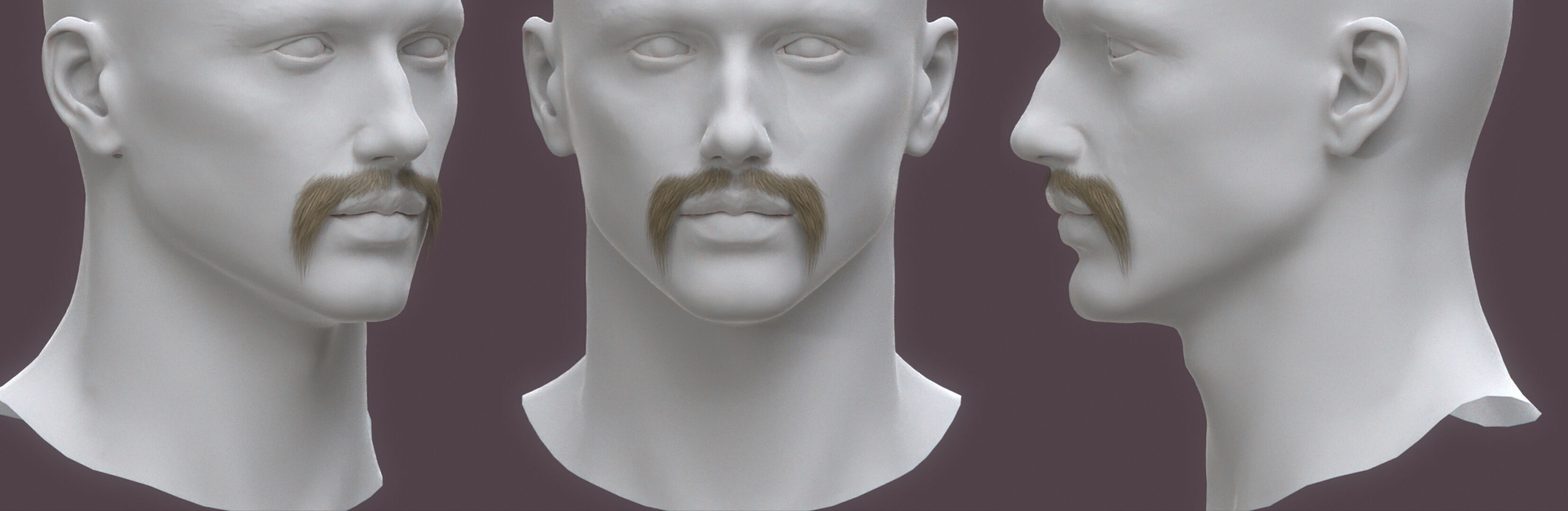 14 real-time haircard beard mustache pack02 Low-poly 3D model_15
