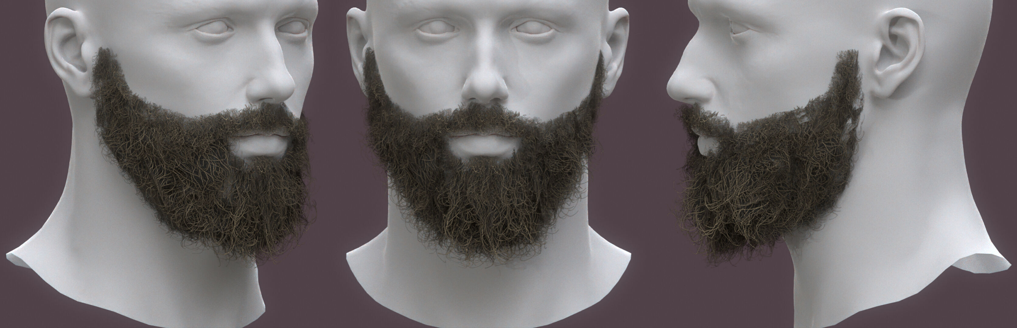 14 real-time haircard beard mustache pack02 Low-poly 3D model_20